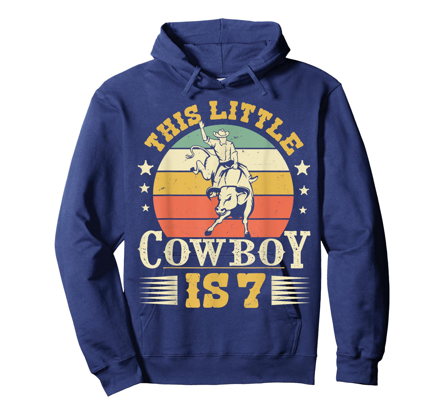 This Little Cowboy Is 7 Western Country Rodeo 7th Birthday T-Shirt