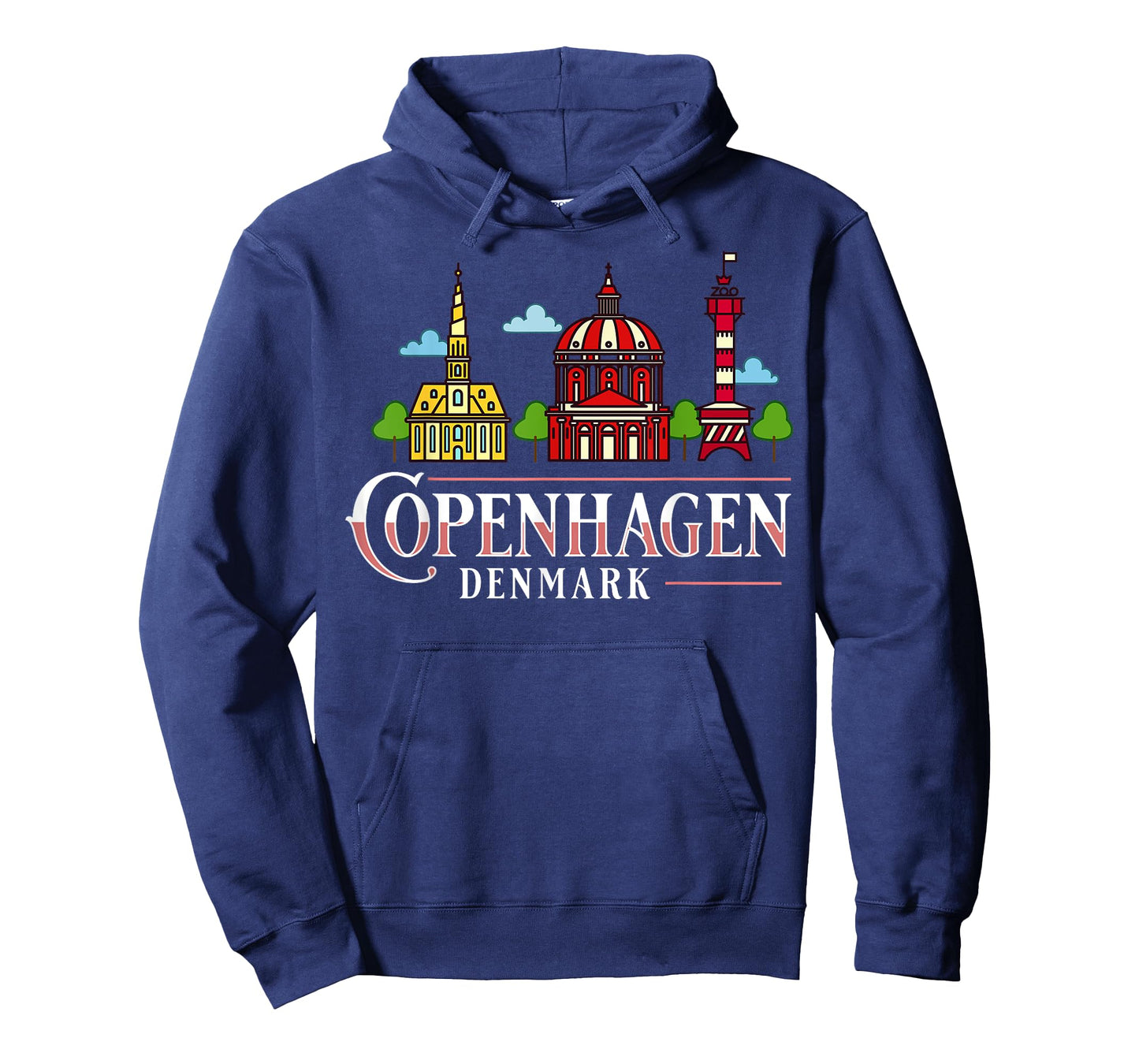 Copenhagen Denmark City Skyline Map Travel T-Shirt