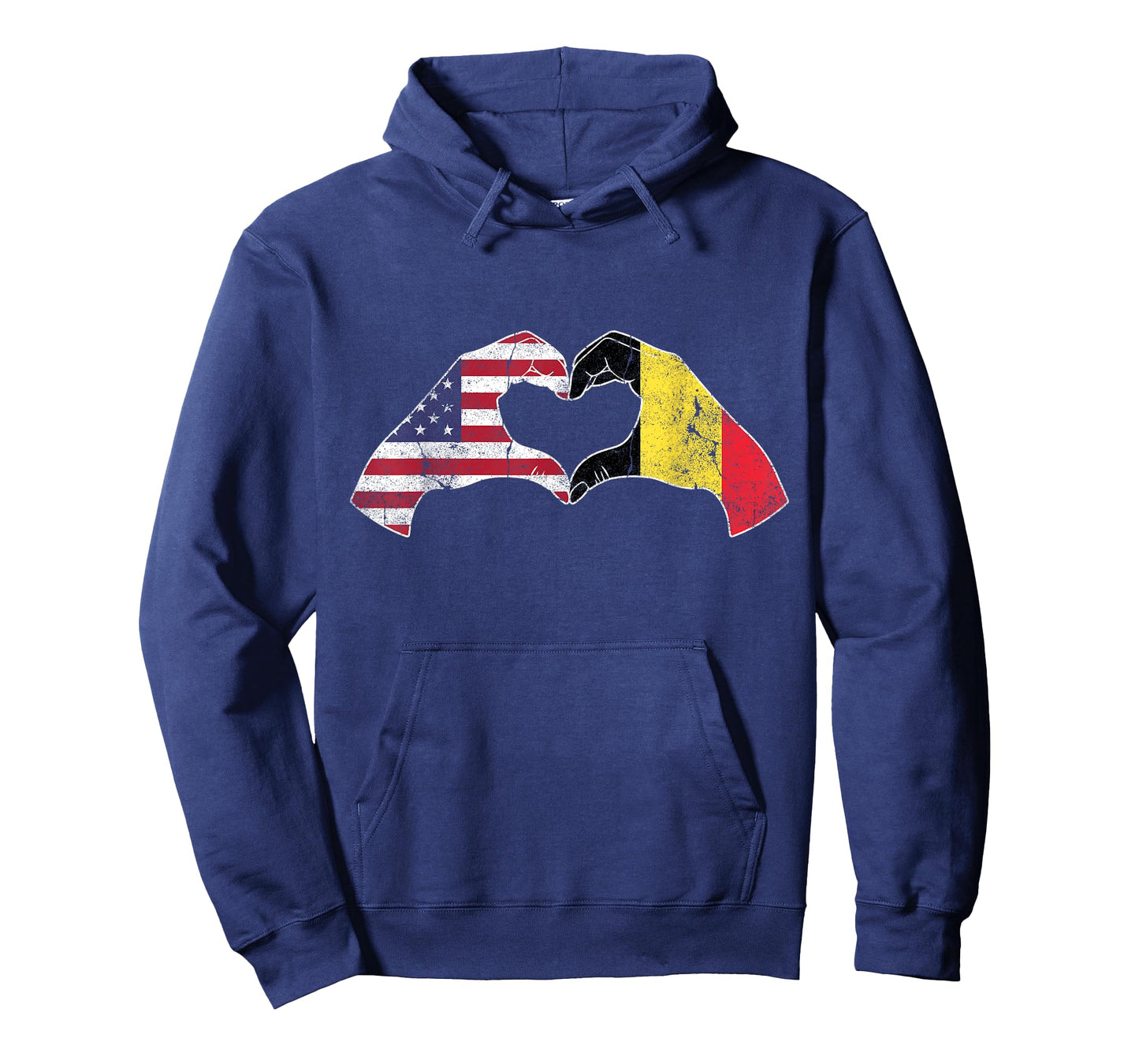 USA Belgium Hand Flag Heart Belgian Americans Love T-Shirt