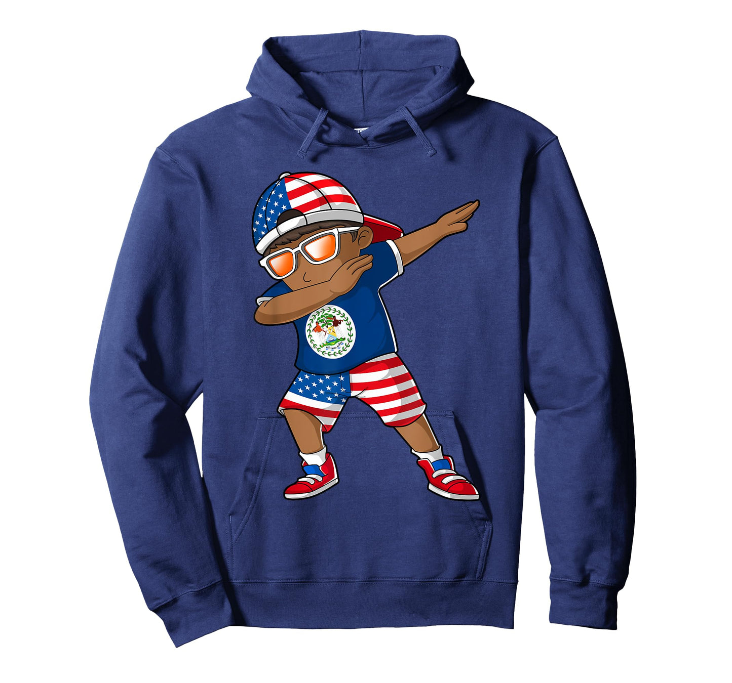 Half American Half Belizean Boy Kid Belize Flag Patriotic T-Shirt