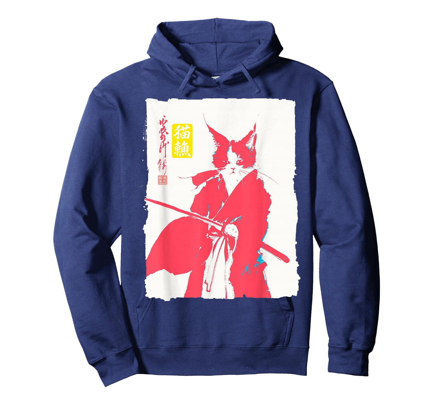 Samurai Cat Japanese Art Funny Anime Manga Graphic T-Shirt