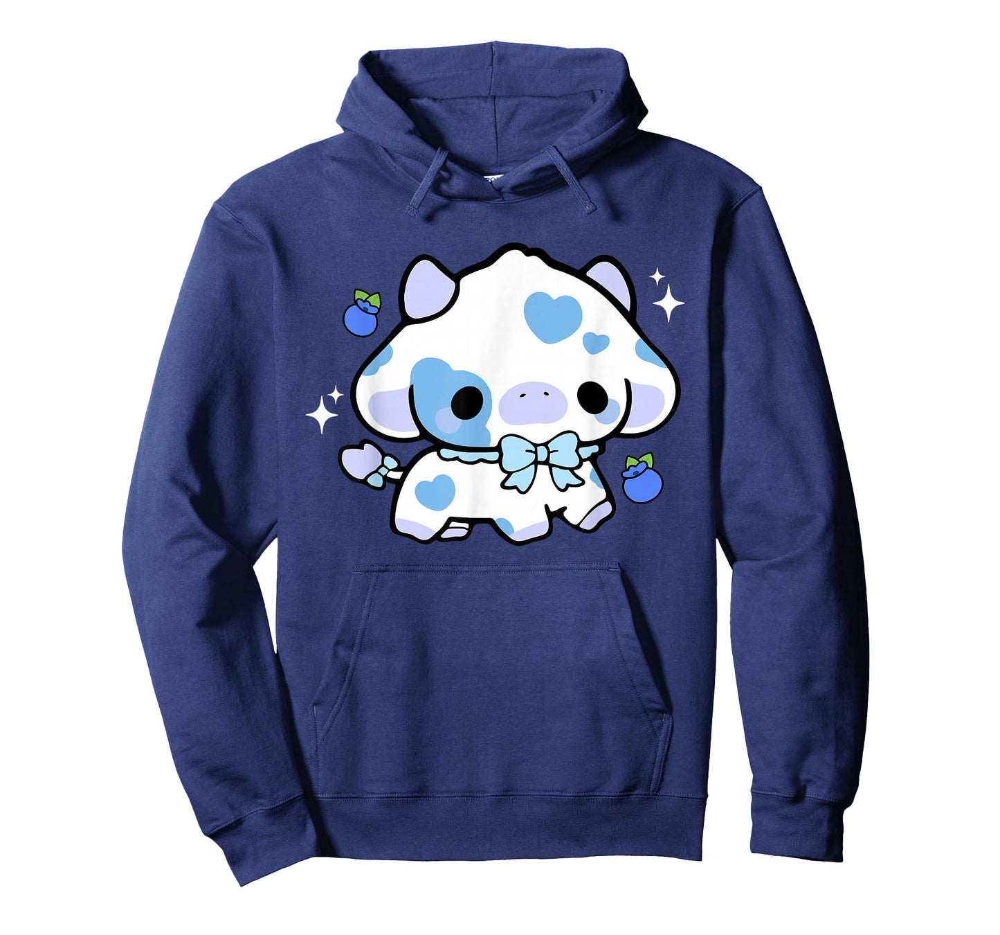 Kawaii Cow Blueberry Cute Aesthetic Anime Girls Teens Kids T-Shirt