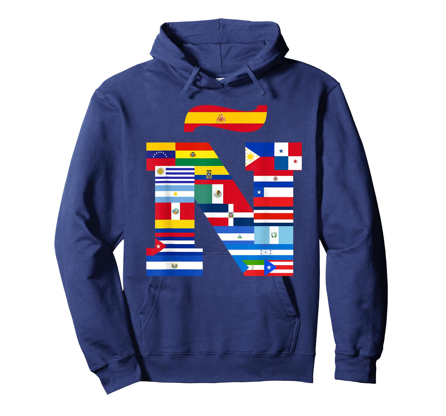 ร Viva la Hispanidad, Hispanic Heritage, Vibrant 'ร' Flag T-Shirt
