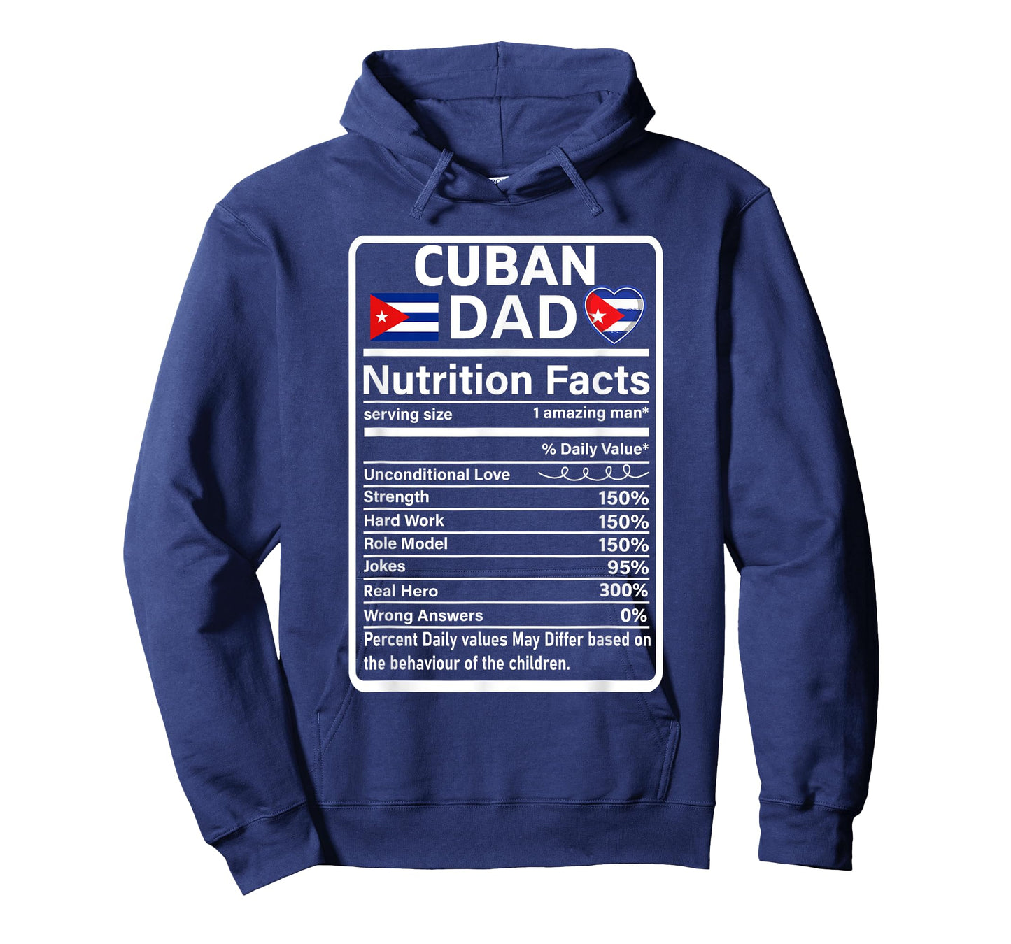 Cuban Dad Nutrition Facts For Men Mens Cuba Flag Pride Funny T-Shirt