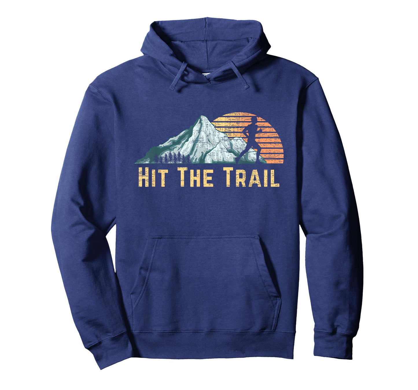 Hit The Trail Vintage Mountain Runner Retro Trail Running T-Shirt