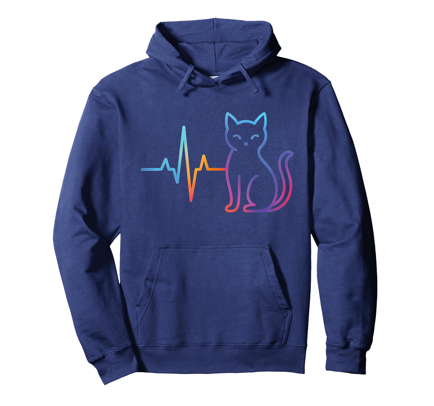 Colorful Heartbeat Cat Lover Animal Silhouette Cute Cat Pet T-Shirt