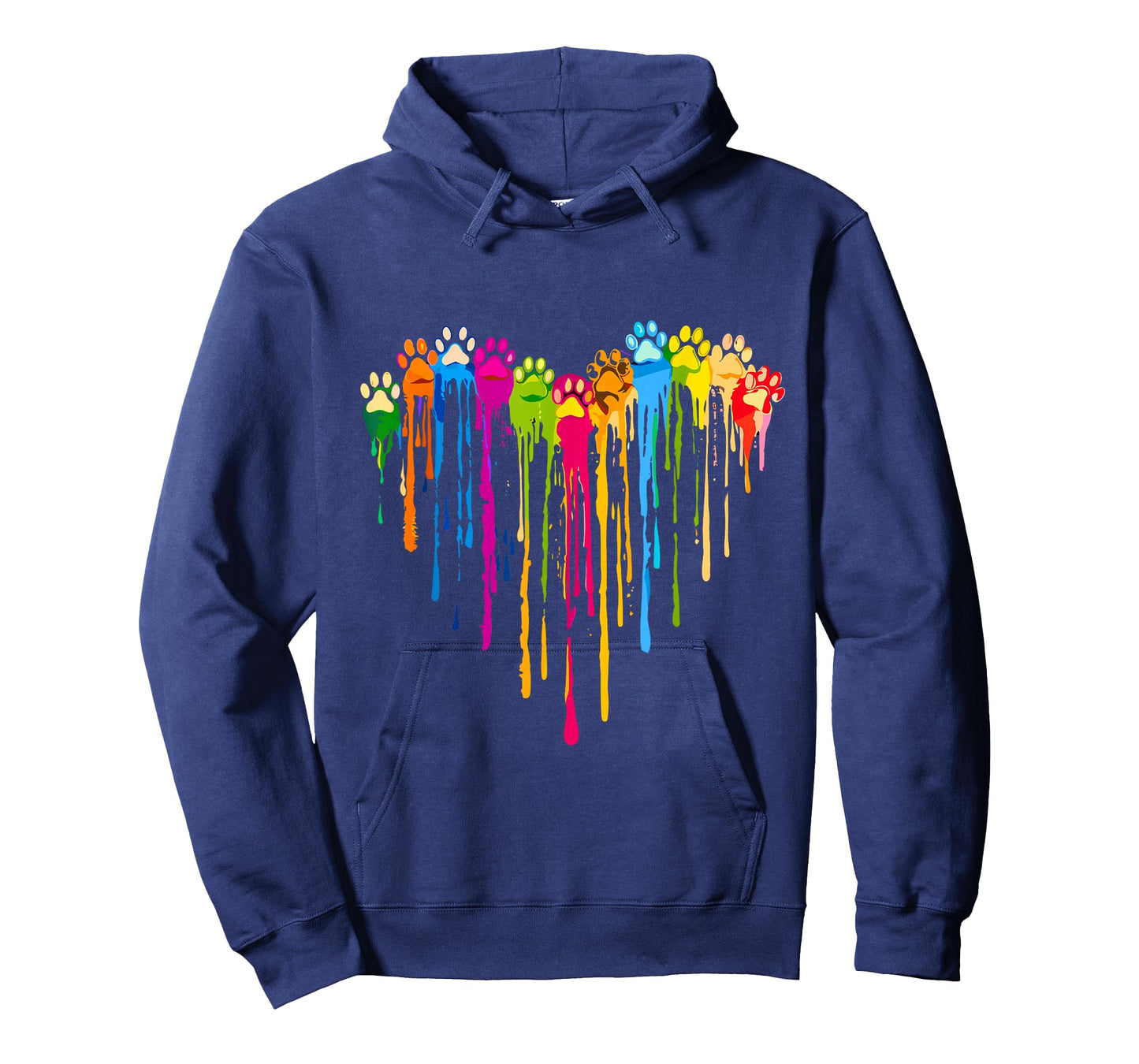 Funny Colourful Dog Paw Heart Cute Cat Design For Women Men T-Shirt