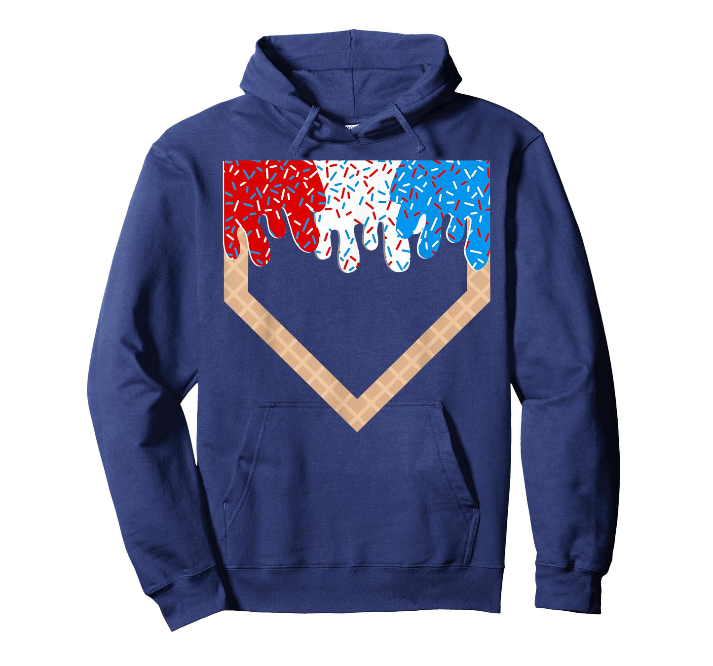 Red White and Blue Baseball Drip Ice Cream Sprinkles Boys T-Shirt