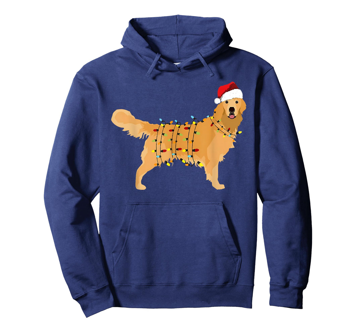 Dog Golden Retriever Santa Christmas Xmas Lights Pajamas Men Women Kids T-Shirt