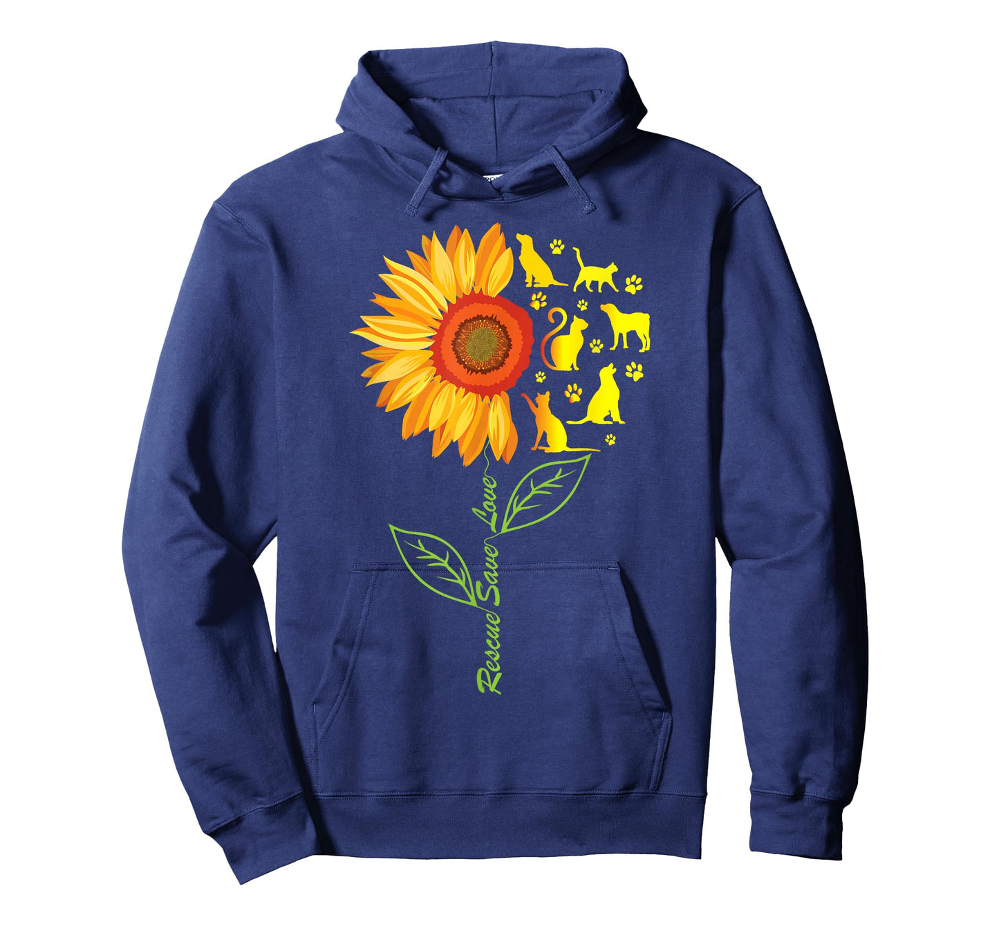 RESCUE SAVE LOVE PET Animal Shelter Sunflower Gift T Shirt