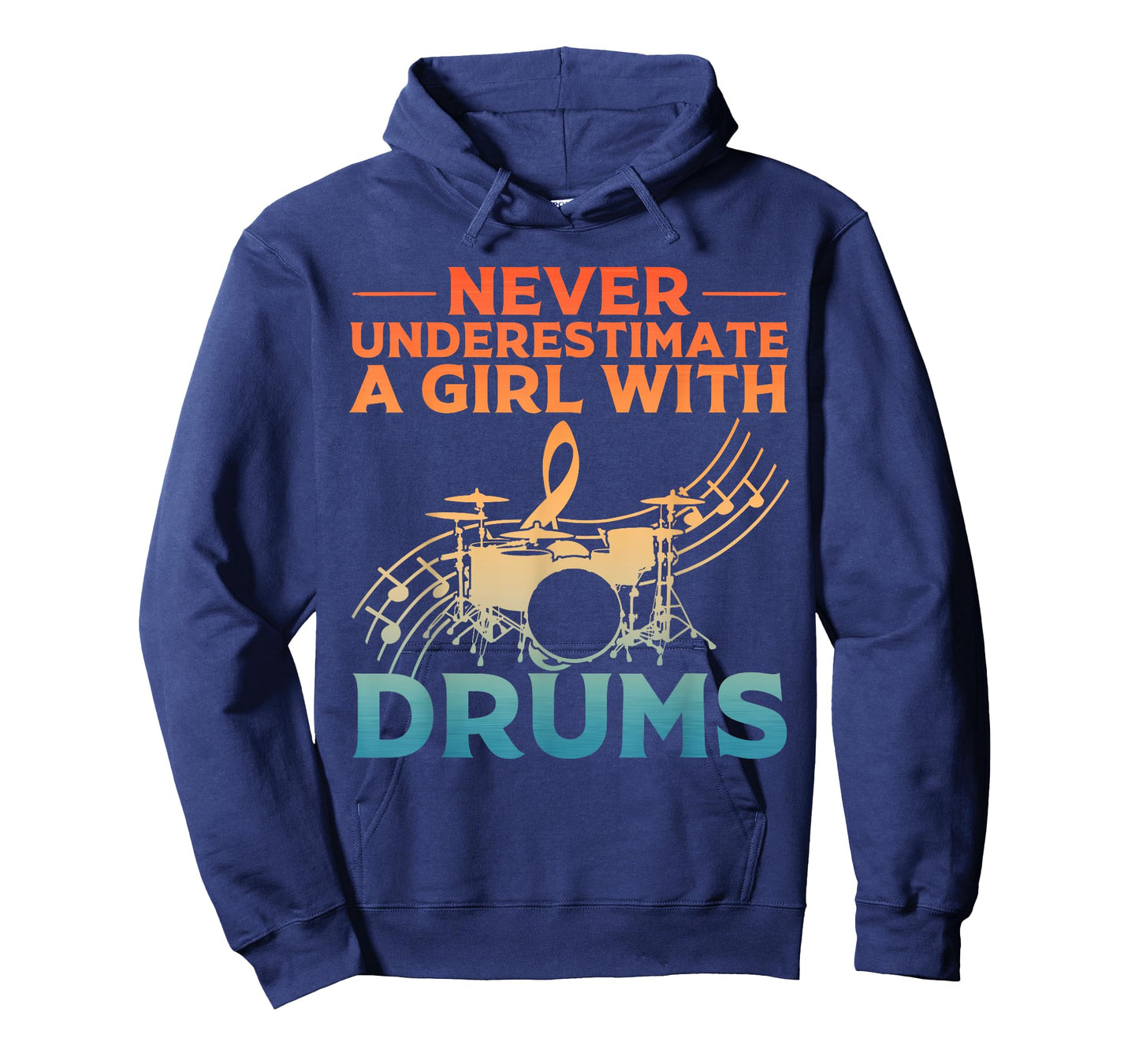Funny Drummer Art For Women Girls Drum Set Musician Drumming T-Shirt