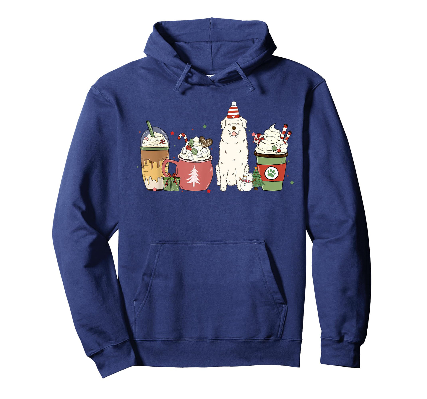 Great Pyrenees Coffee Latte Winter Christmas Dog Mom Holiday T-Shirt