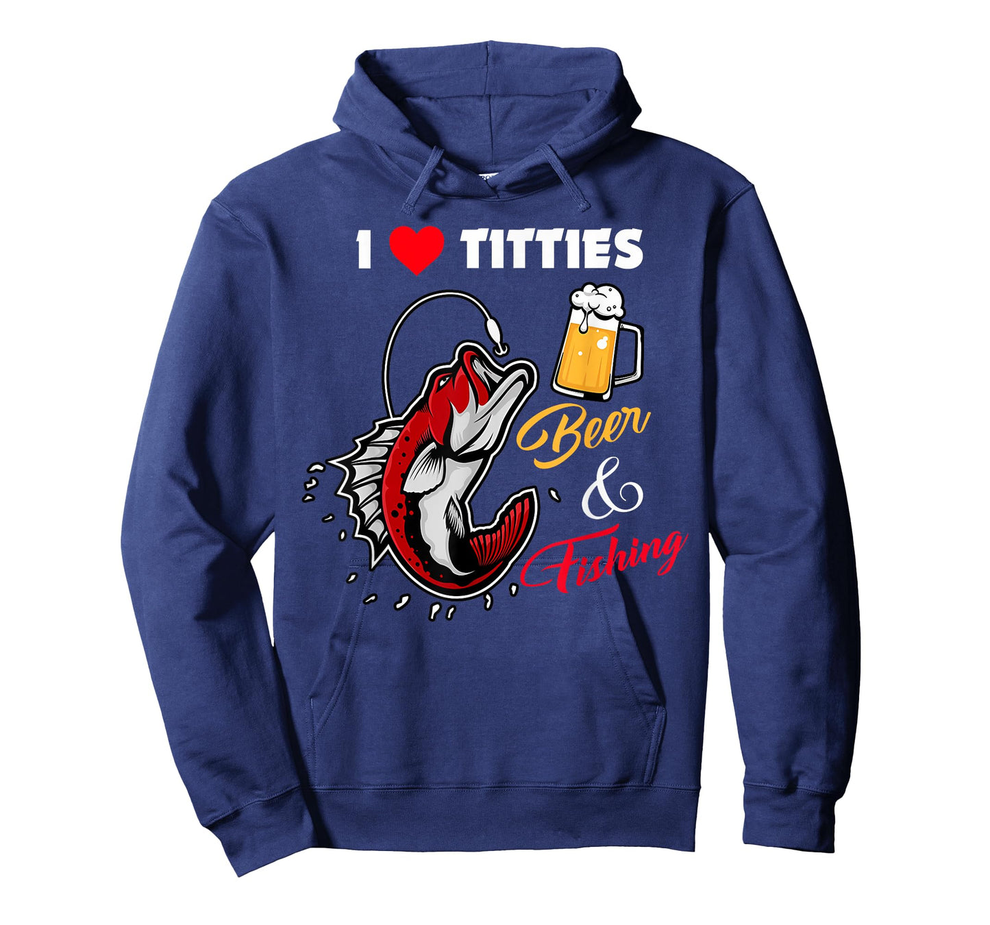 I Love Titties Beer And Fishing Funny Adult For Mens T-Shirt