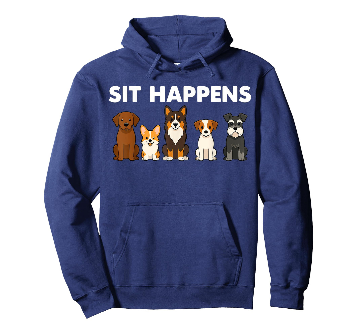 Sit Happens Funny Dog โ Cute Cartoon Puppy Humor T-Shirt