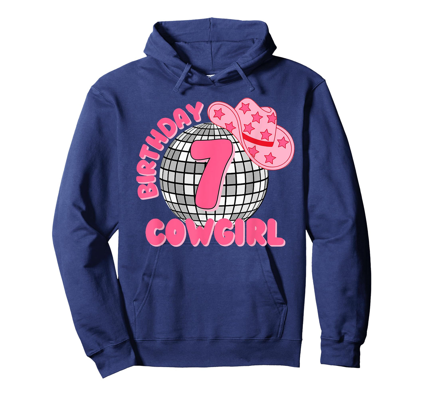 Happy 7th Birthday Girl Rodeo Disco Western Cowgirl Cowboy T-Shirt