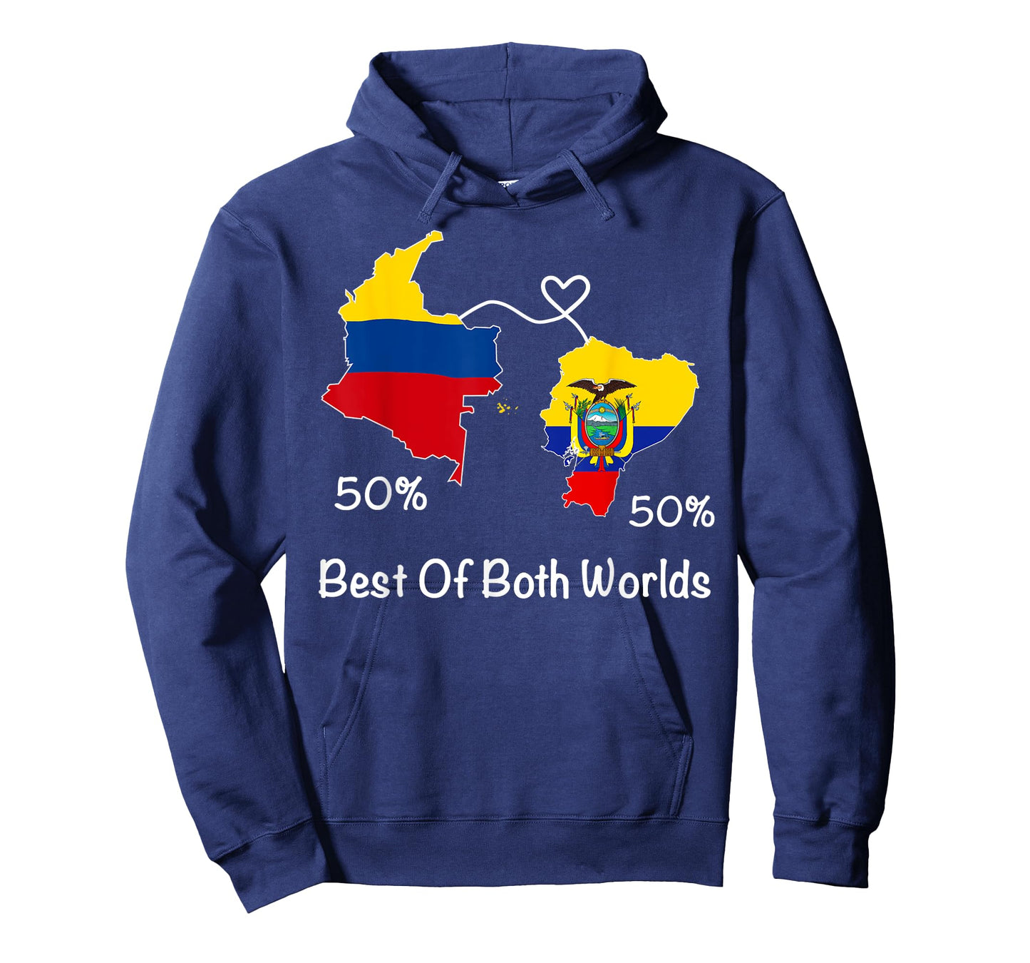 Half Colombian Half ecuadorian Flag Map Ecuador Colombia T-Shirt