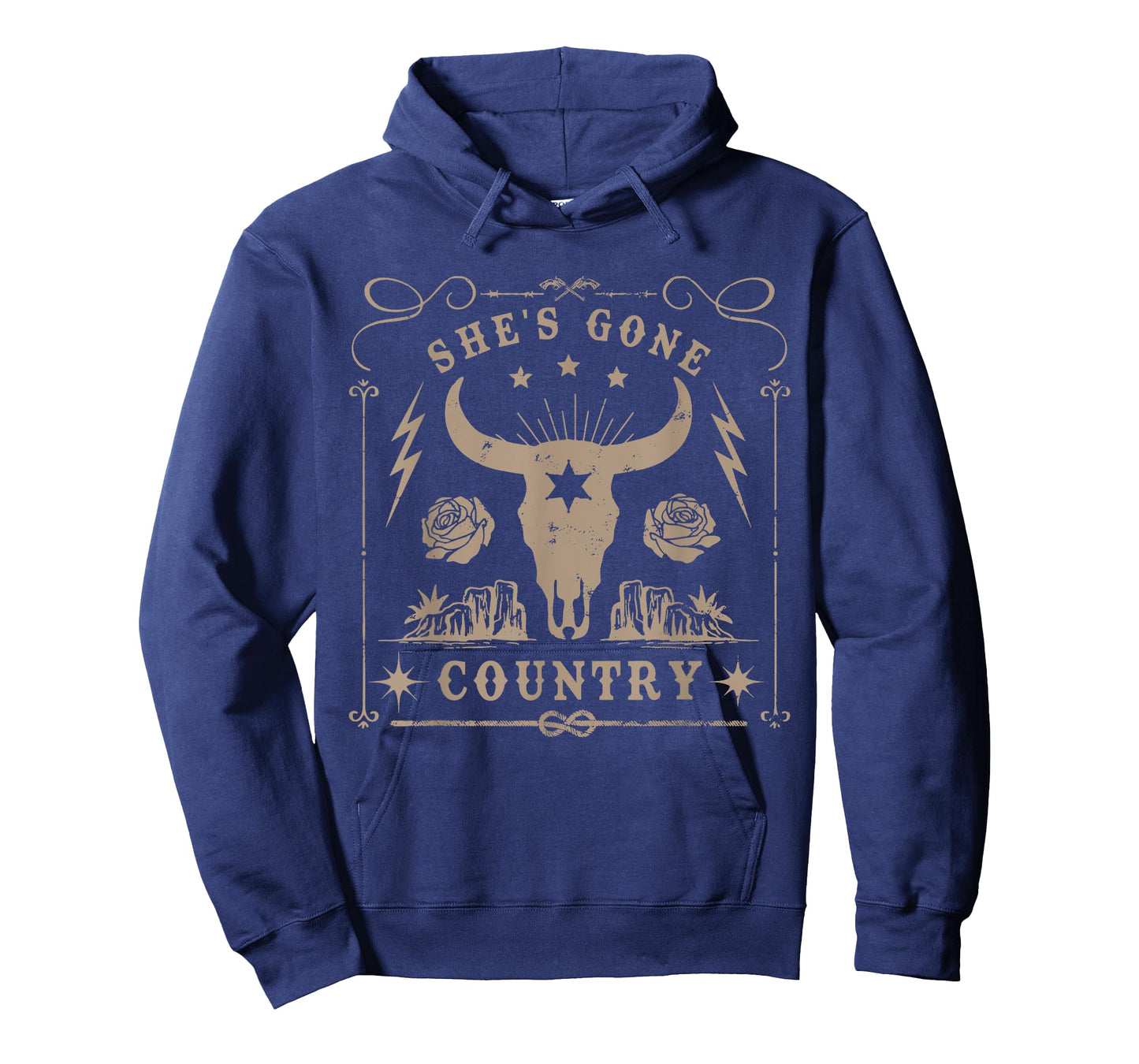 She's Gone Country Music Howdy Rodeo Bull Skull Western T-Shirt