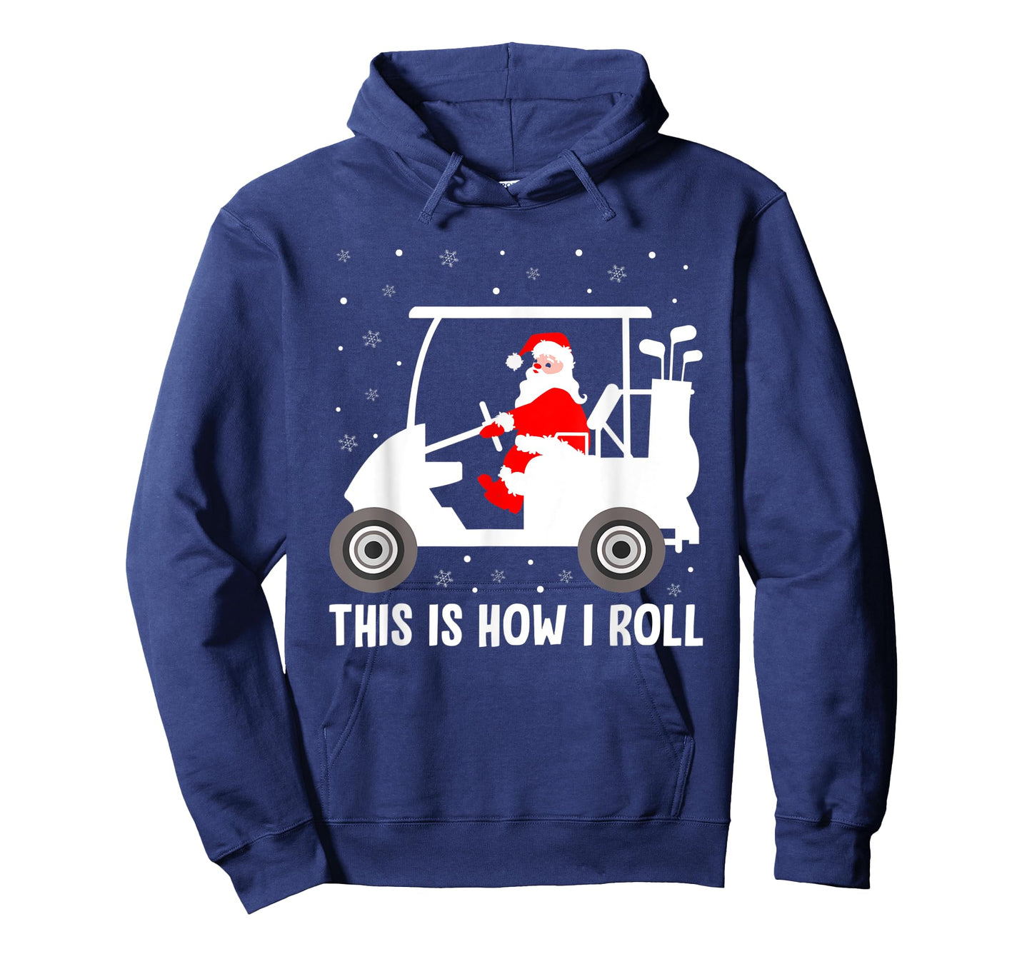 This is How I Roll Funny Santa Riding A Golf Cart Xmas Golf T-Shirt