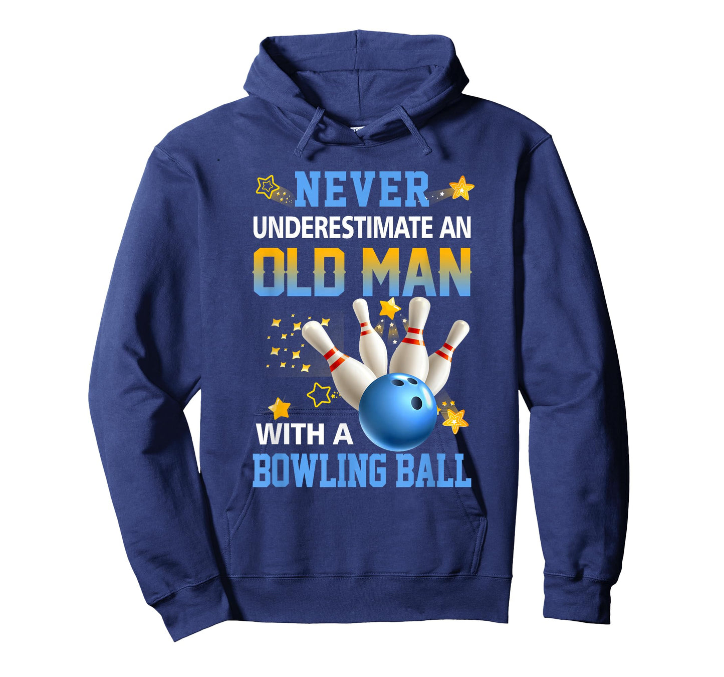 Never Underestimate Old Man Bowling Ball Bowler Ten Pin T-Shirt