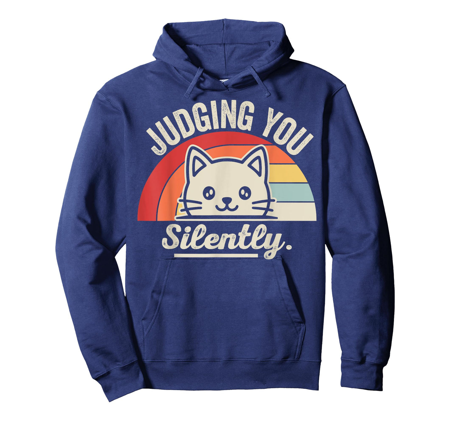 Judging You Silently Cat Retro Rainbow T-Shirt