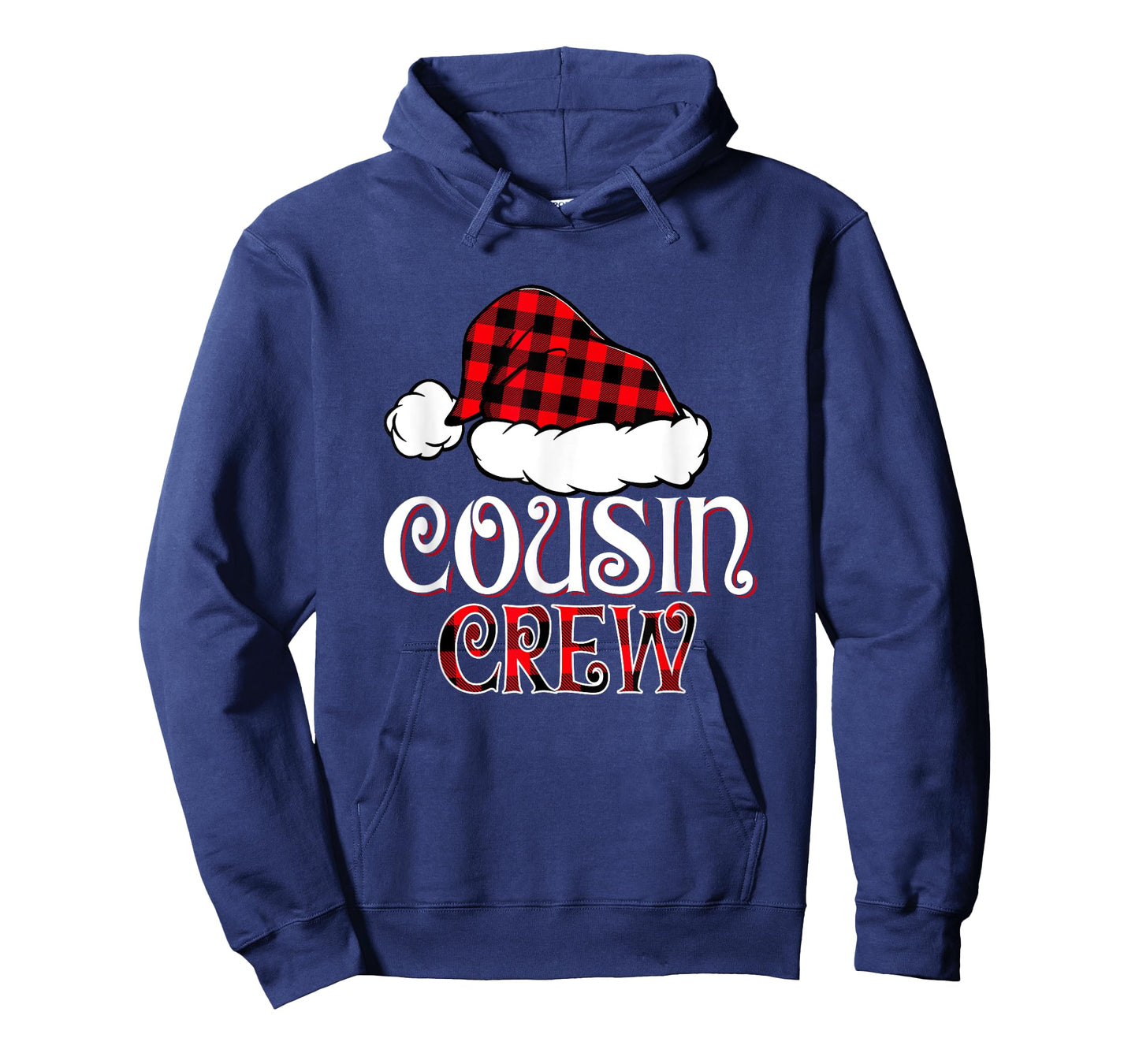 Christmas Cousin Crew Buffalo red Plaid Santa Hat Pajamas PJ T-Shirt