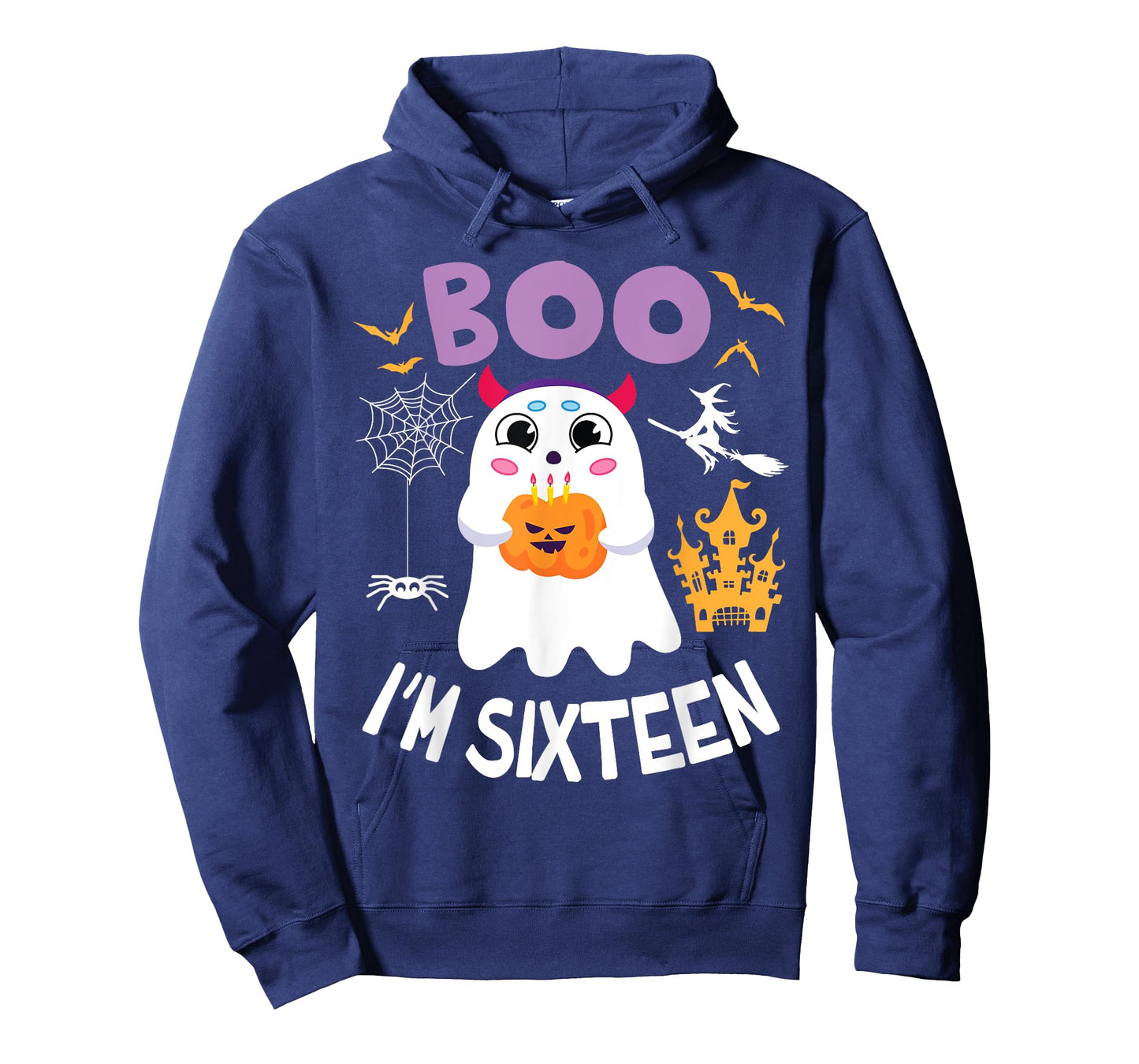 Ghost Hold Pumpkin Birthday Candles BOO I'm Sixteen Years T-Shirt