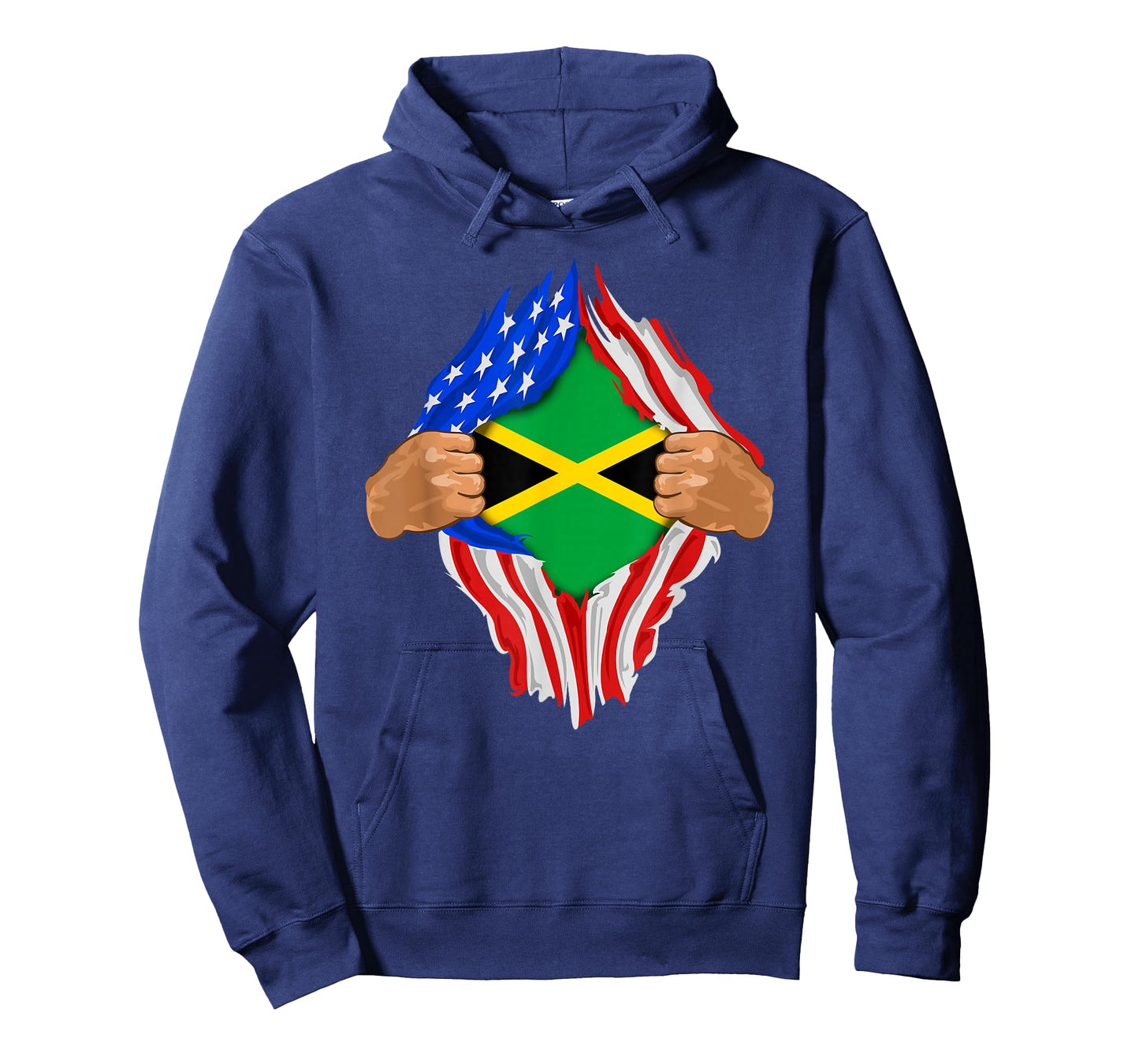 USA National Flag Pride Country Roots Retro Outfit | Unisex Adults Jamaican Flag T-Shirt, Black, Small, Short Sleeve