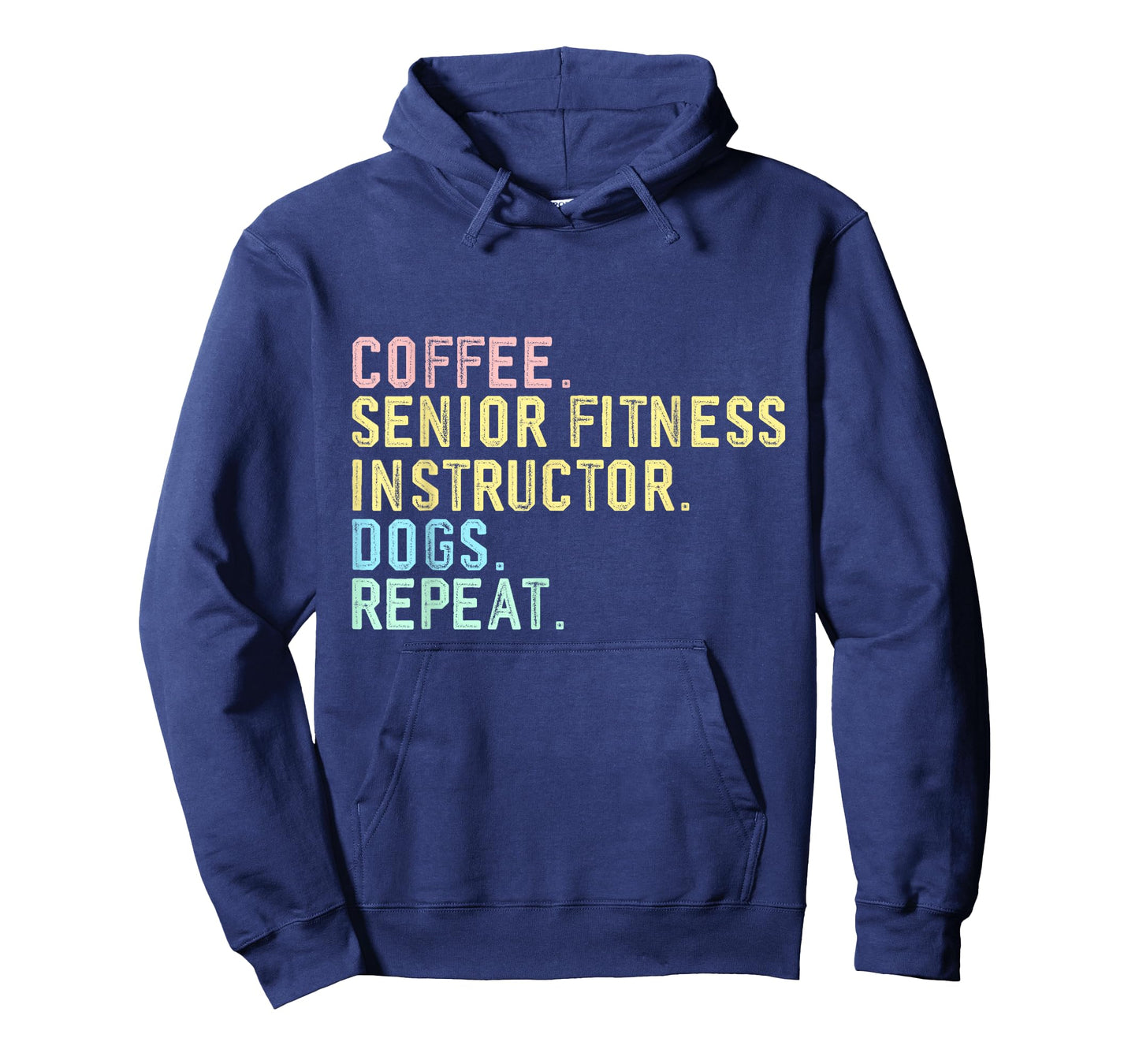 Funny Vintage Coffee Dog Senior Fitness Instructor T-Shirt