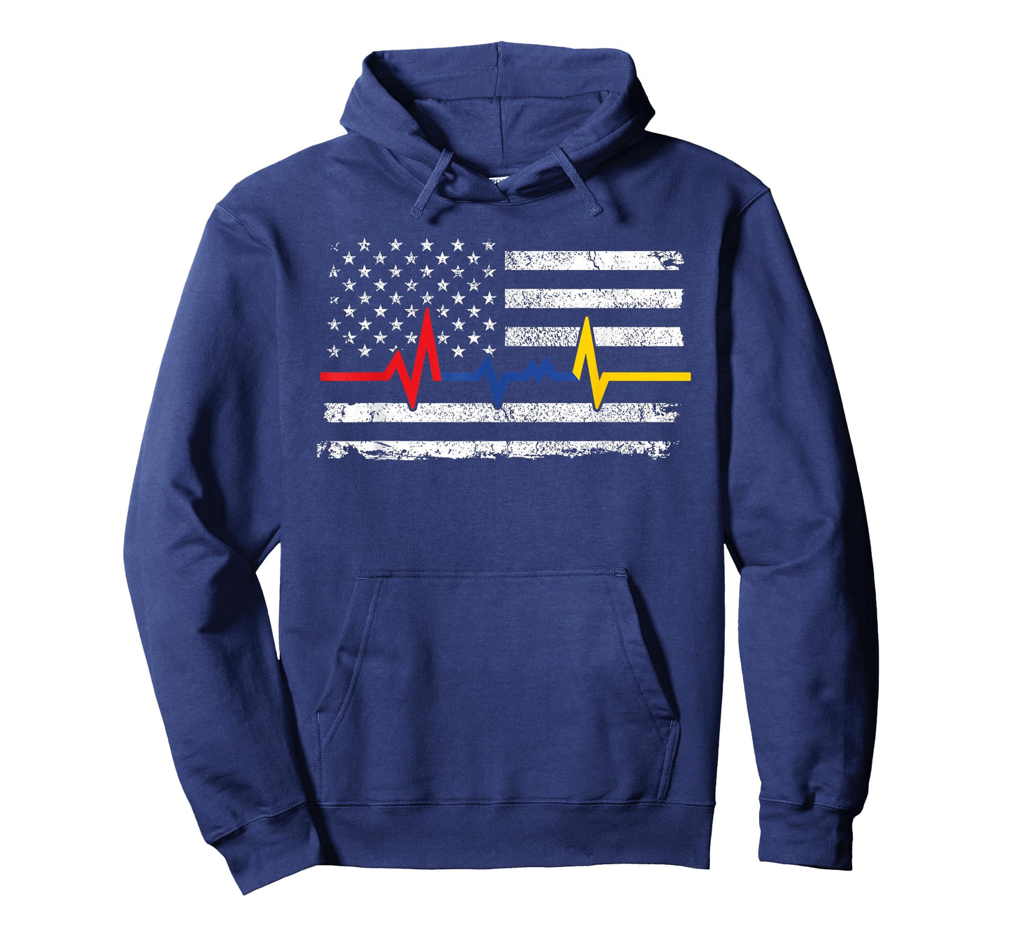 Thin Blue Red and Gold Line American Flag T-Shirt