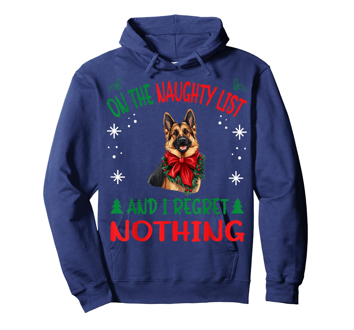 Cute German Shepherd Dog Christmas On The Naughty List and I T-Shirt