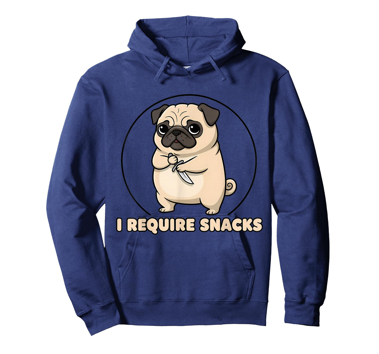 Hungry Pug I Require Snacks Funny Dog Lover Foodie Hangry T-Shirt