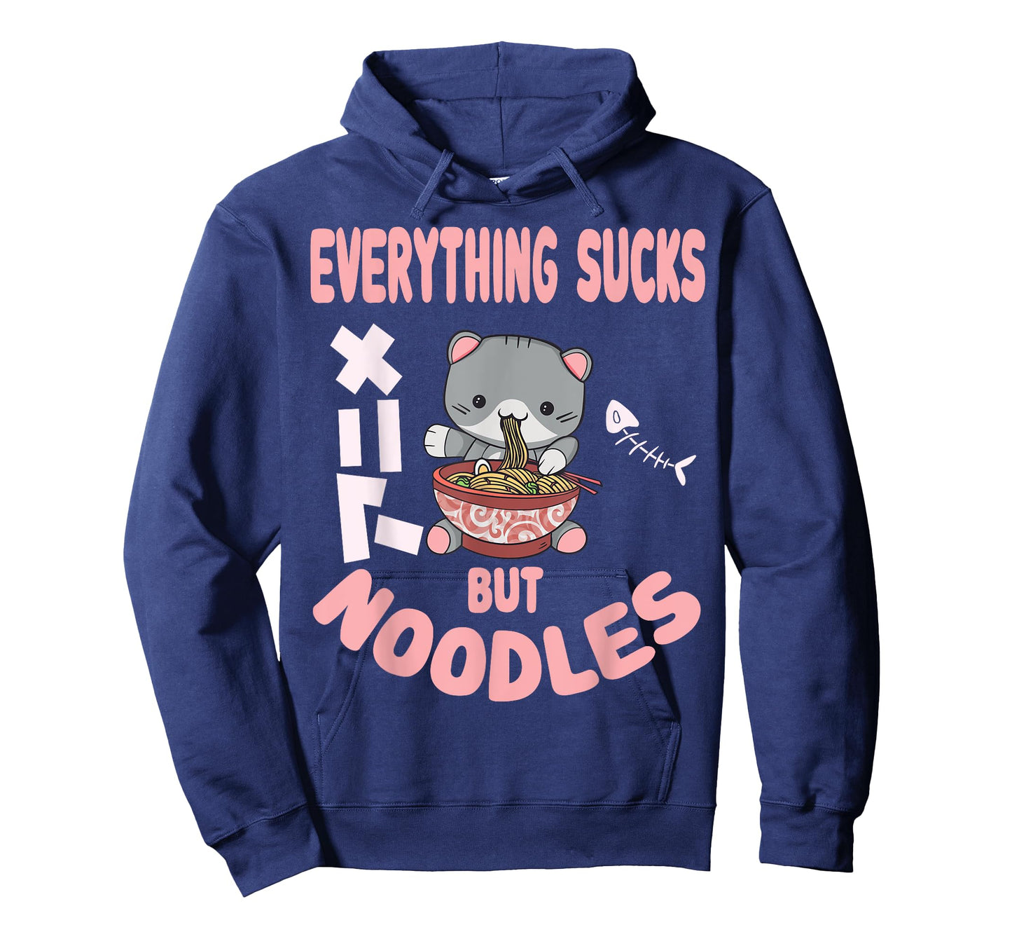 Everything sucks but noodles Pastel Goth Cat Kawaii Men Women T-Shirt