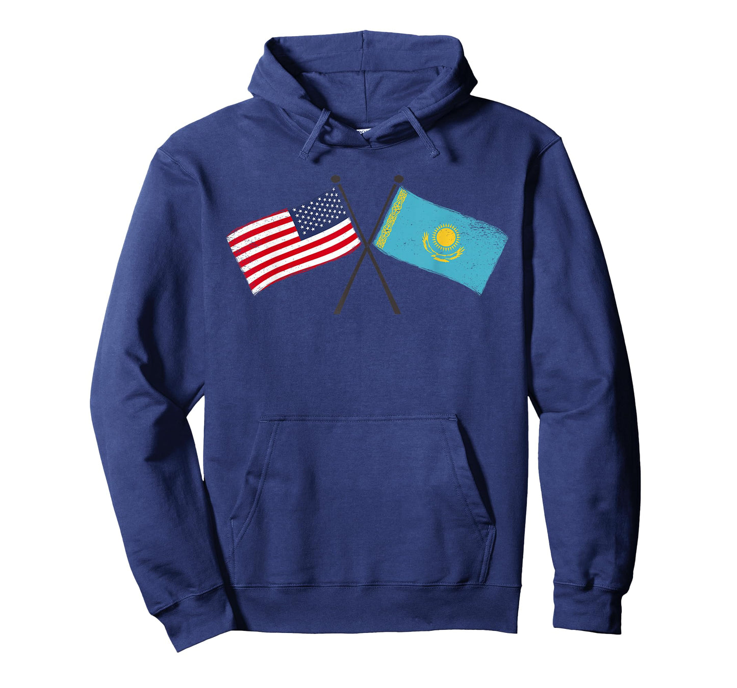USA Kazakhstan Crossed Flags American Kazakh Friendship T-Shirt