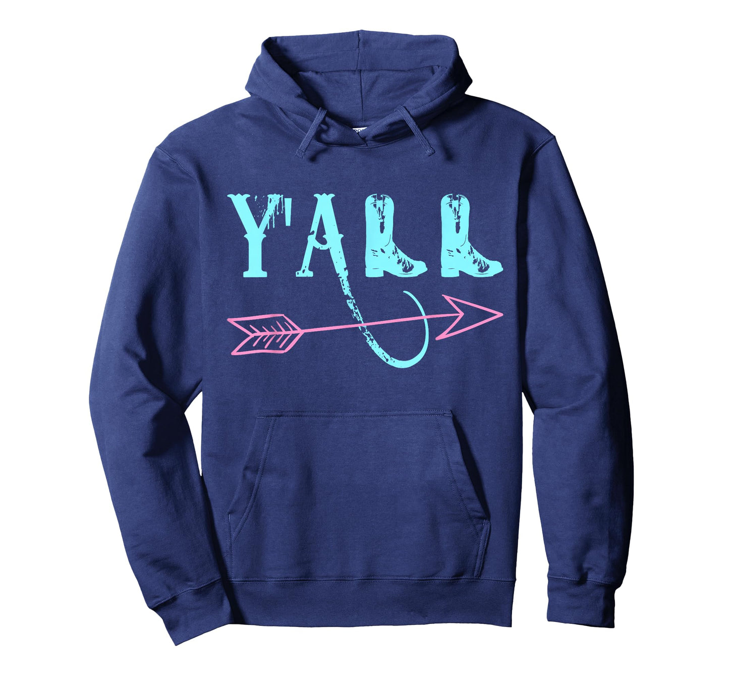 Y'ALL Southern Country T-shirt Teal & Pink Arrow & Boots