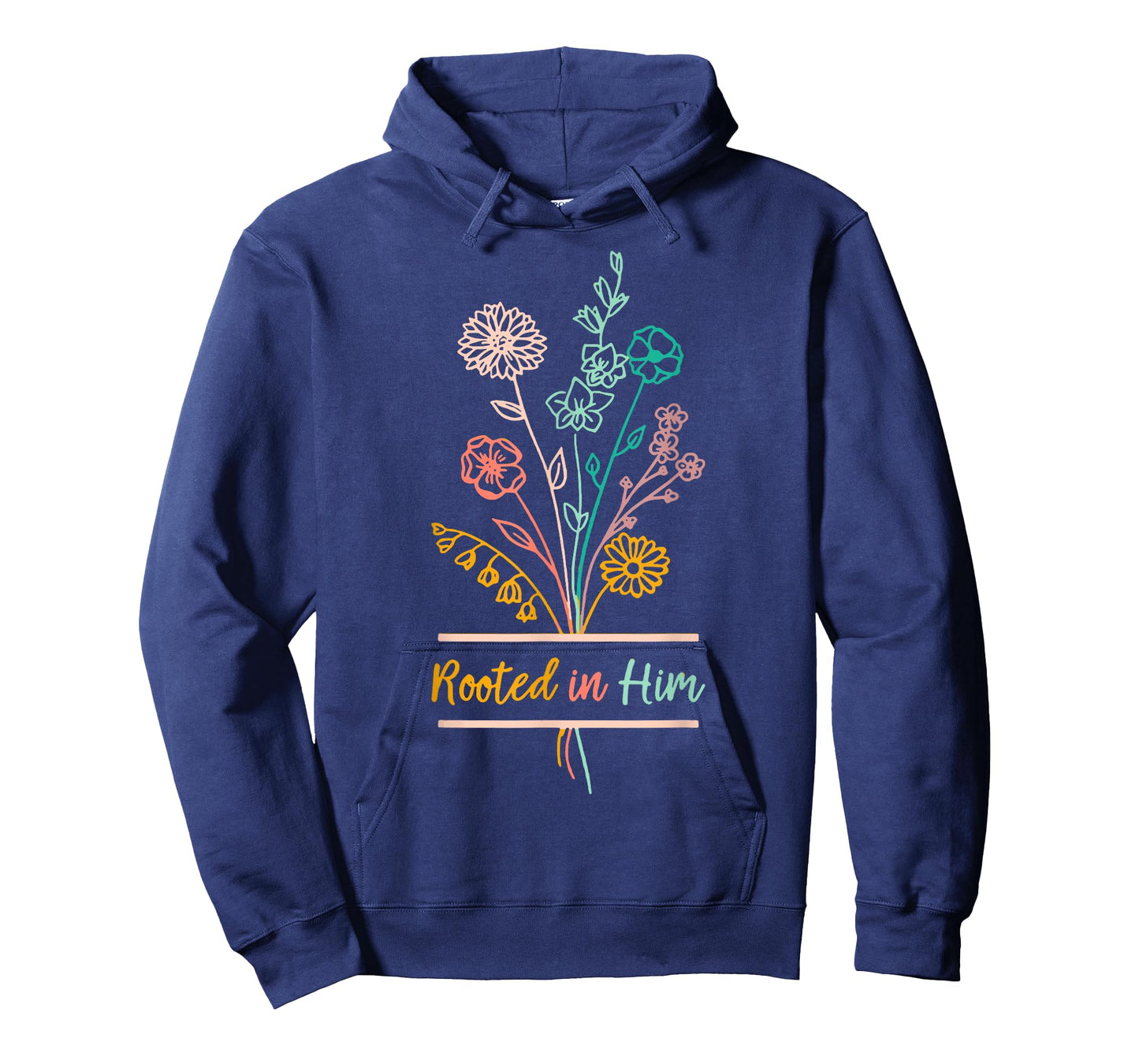Rooted In Him Colossians 26-7 Christian Floral Graphic Faith T-Shirt