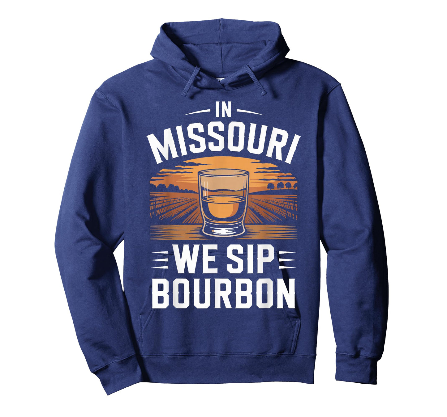 in Missouri We Sip Bourbon Vintage Sunset Whiskey T-Shirt