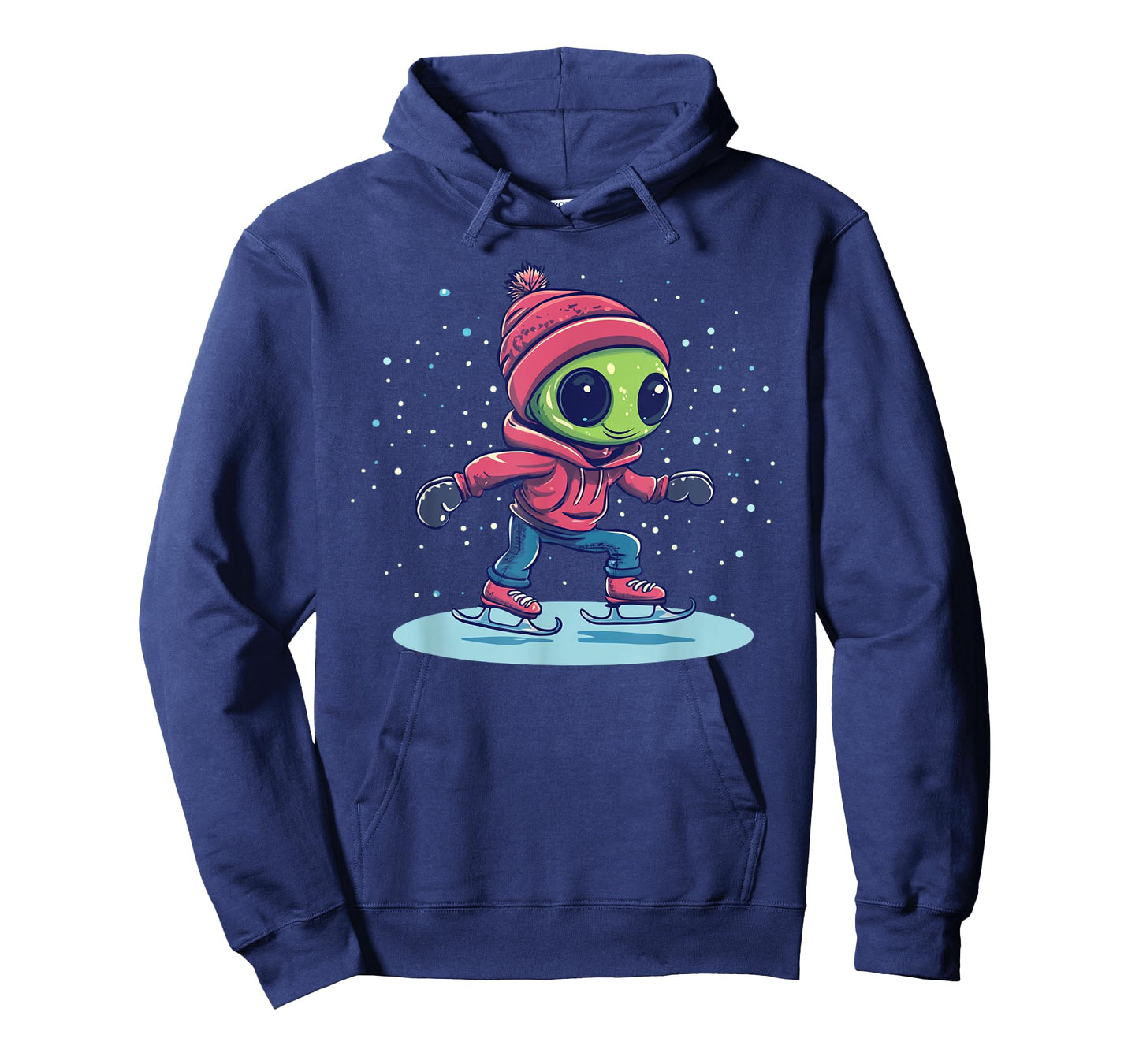 Ice Skating Alien for Cosmic Winter Fun T-Shirt