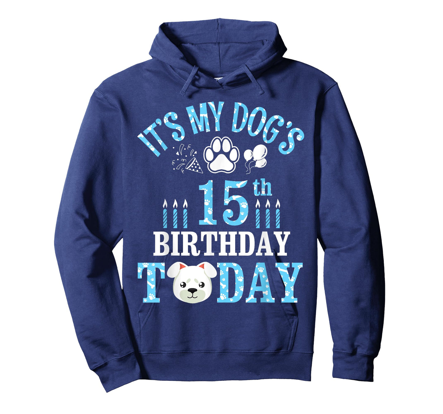 Fireworks Balloon Paws It's My Dog's 15th Birthday Today T-Shirt