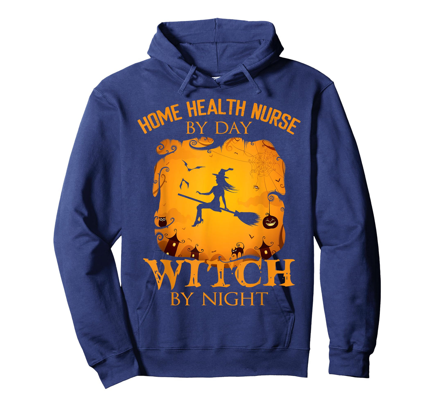 Home Health Nurse by Day Witch by Night Halloween Fun T-Shirt