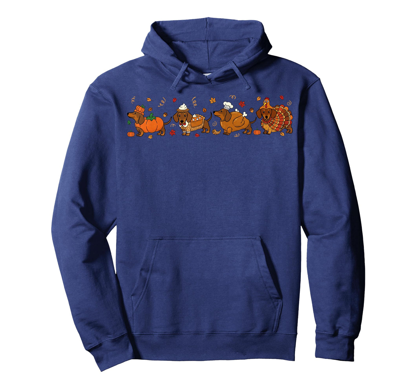 Dachshund Dog Pumpkin Pie Turkey Men Women Kid Thanksgiving T-Shirt
