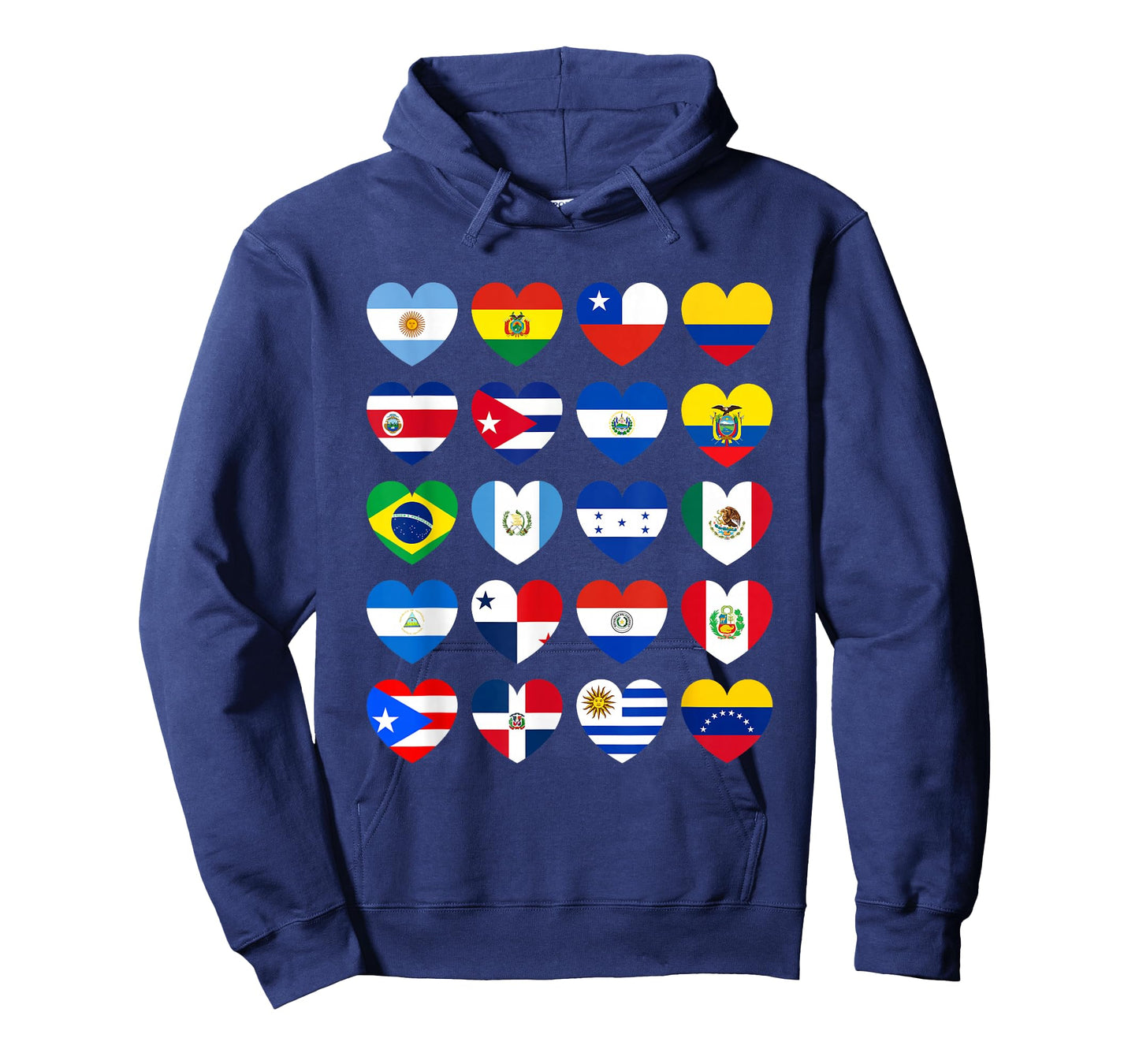National Hispanic Heritage Month All Countries Flags Hearts T-Shirt
