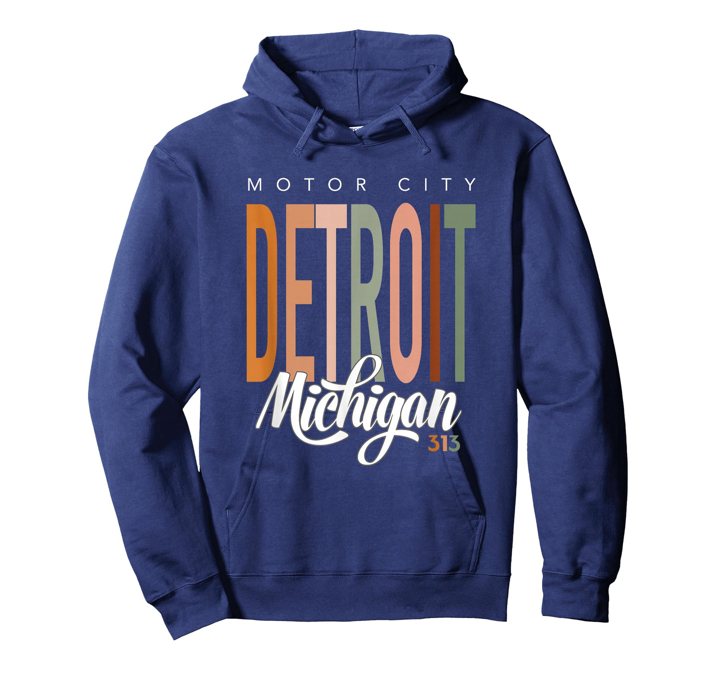 313 Motor City Detroit Michigan Hometown Retro T-Shirt