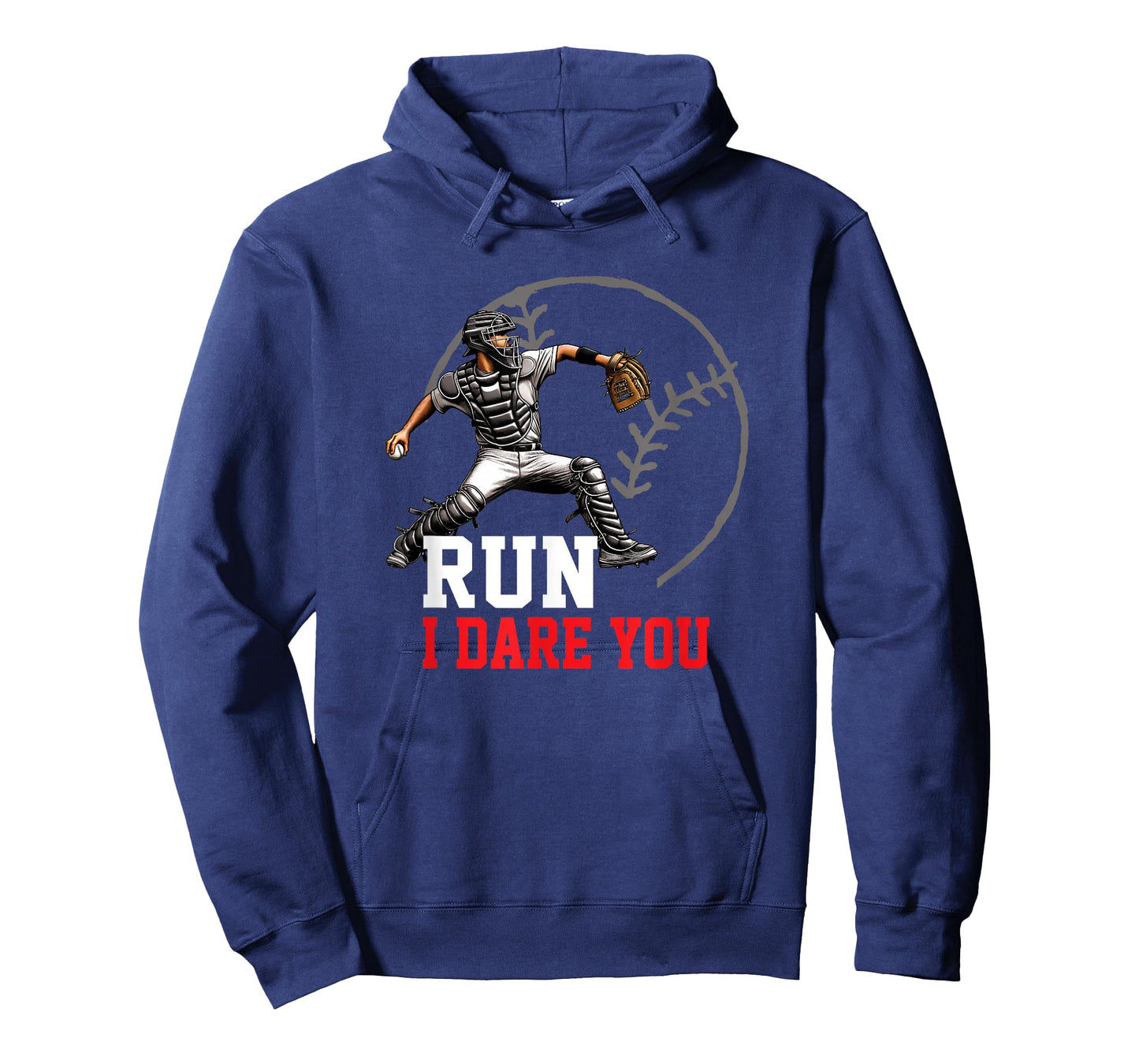 Fearless Catcher Run I Dare You Graphic for Baseball Players T-Shirt