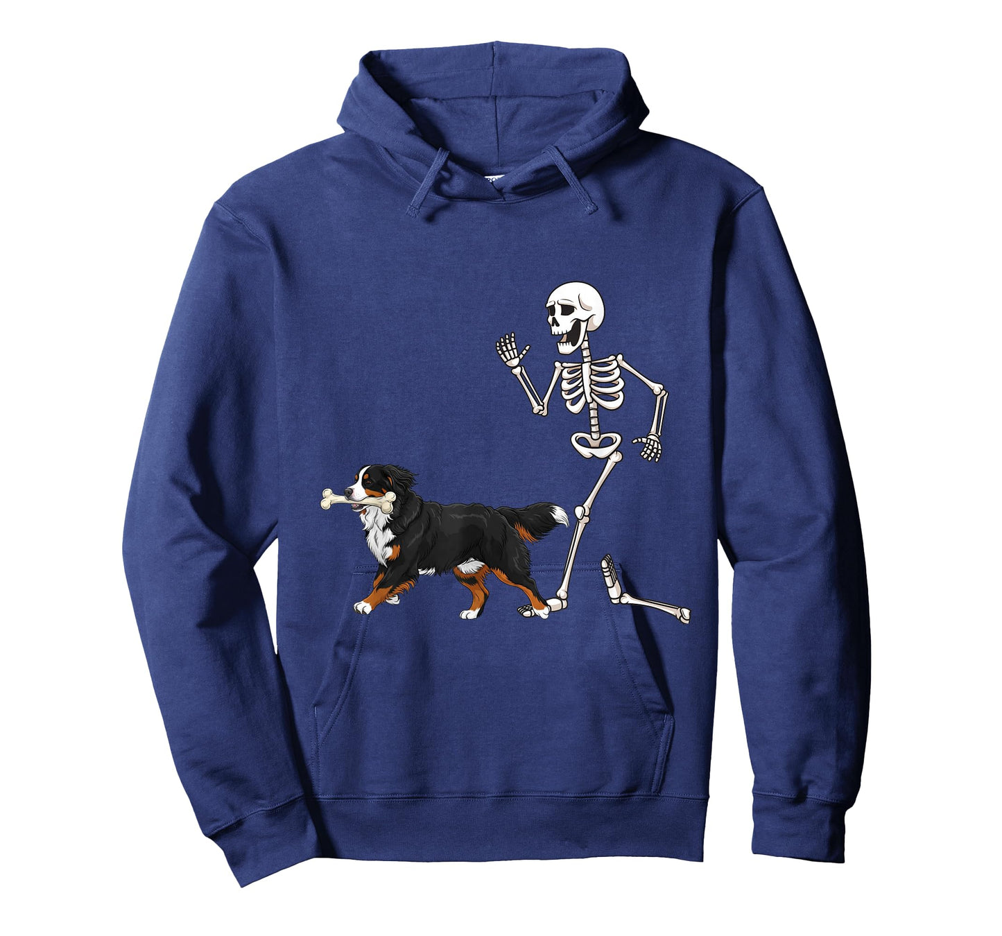 Funny Halloween Bernese Mountain Dog and Skeleton T-Shirt