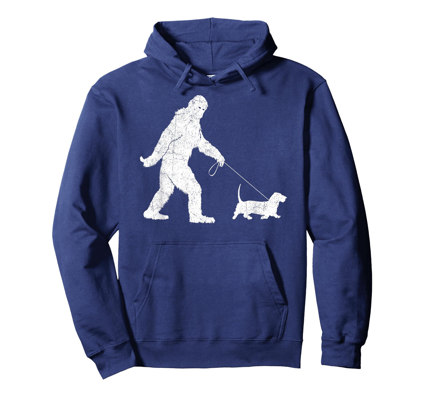 Funny Bigfoot Sasquatch Walking Basset Hound Dog Lovers T-Shirt