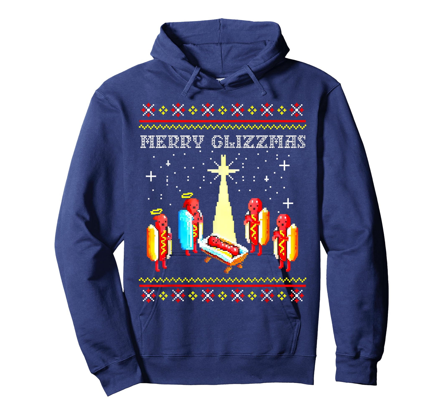 Merry Glizzmas Funny Hot Dog Ugly christmas sweater T-Shirt