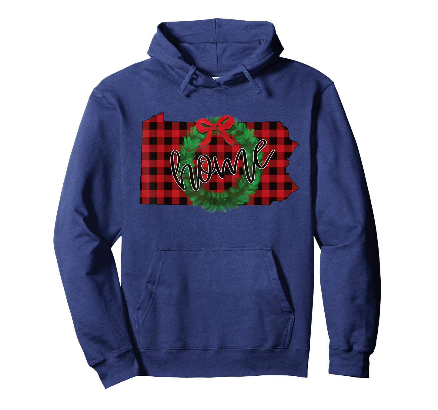 Pennsylvania Buffalo Plaid Christmas Home Wreath Retro T-Shirt
