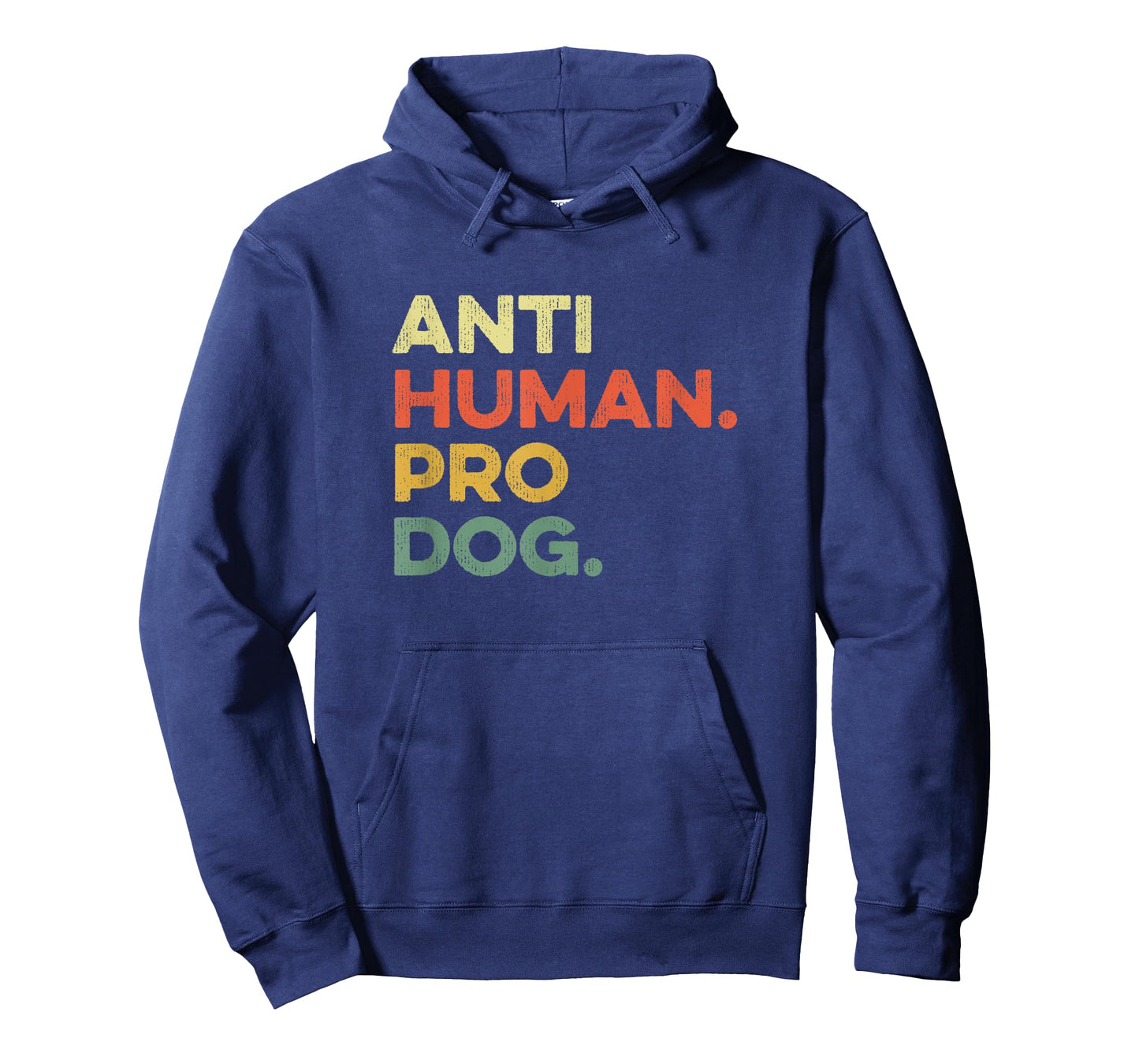 Anti Human Pro Dog Doggie Hound Puppy Funny Dogs Lover Pooch T-Shirt, Small, Black
