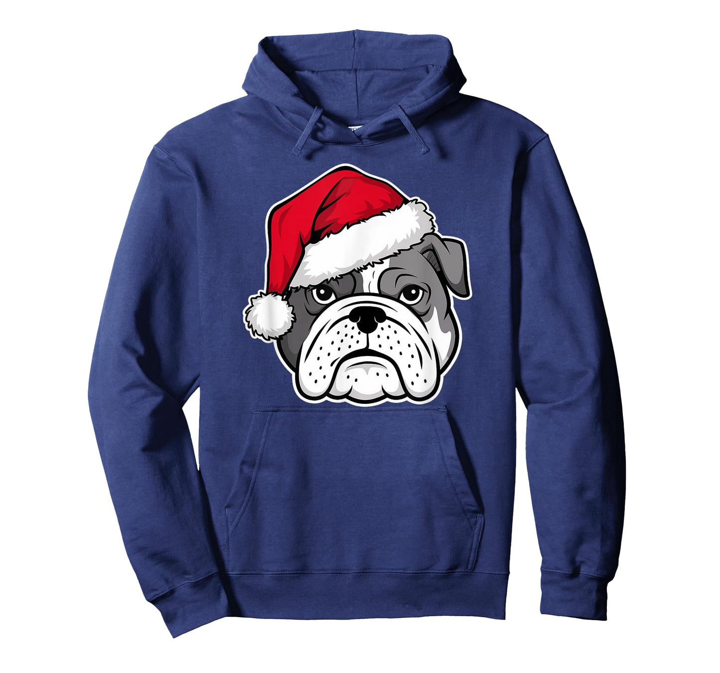 Joyful Bulldog Santa Dog on Bulldog Christmas T-Shirt