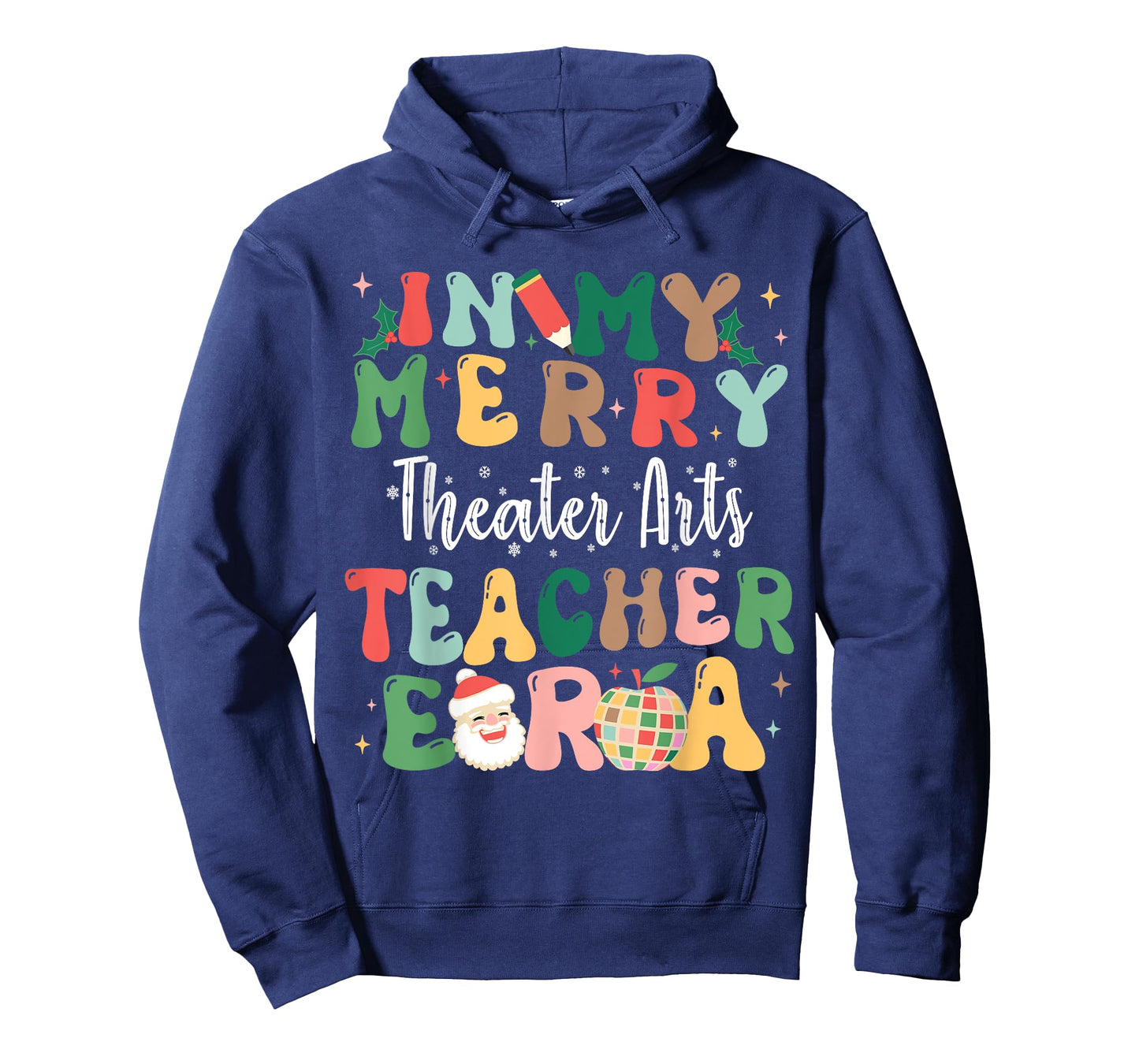 In My Merry Theater Arts Teacher Era Retro Christmas T-Shirt
